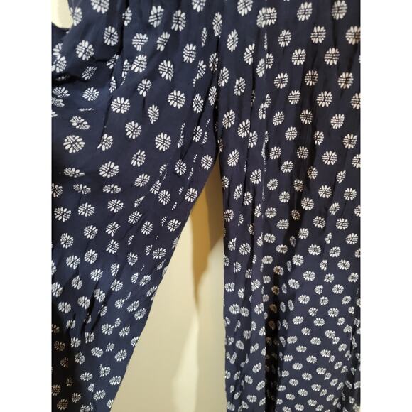 1. State Women's Floral Jumpsuit Embroidered Detail V Neck Blue Leg Slits Large - Picture 3 of 13